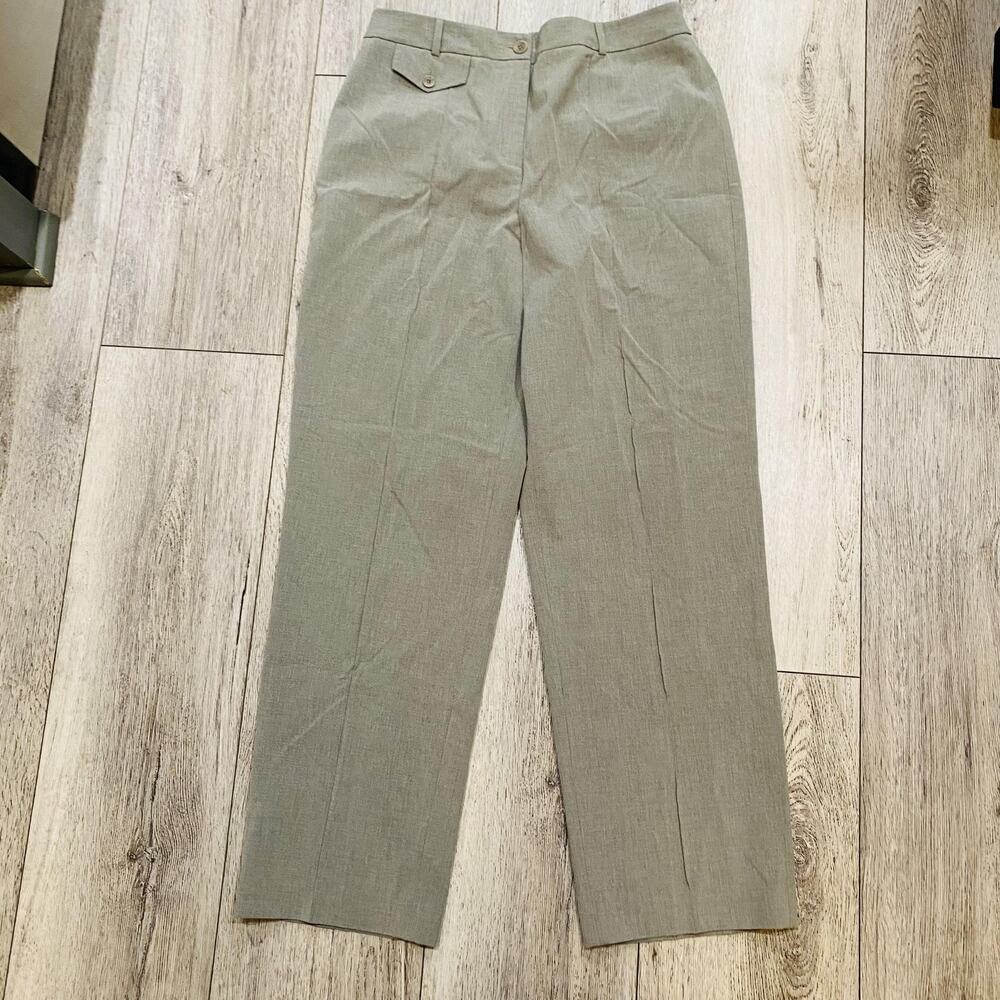 Talbots Pants Womens 12 Stretch Dress Trousers Mid Rise Flat Front Work Pockets